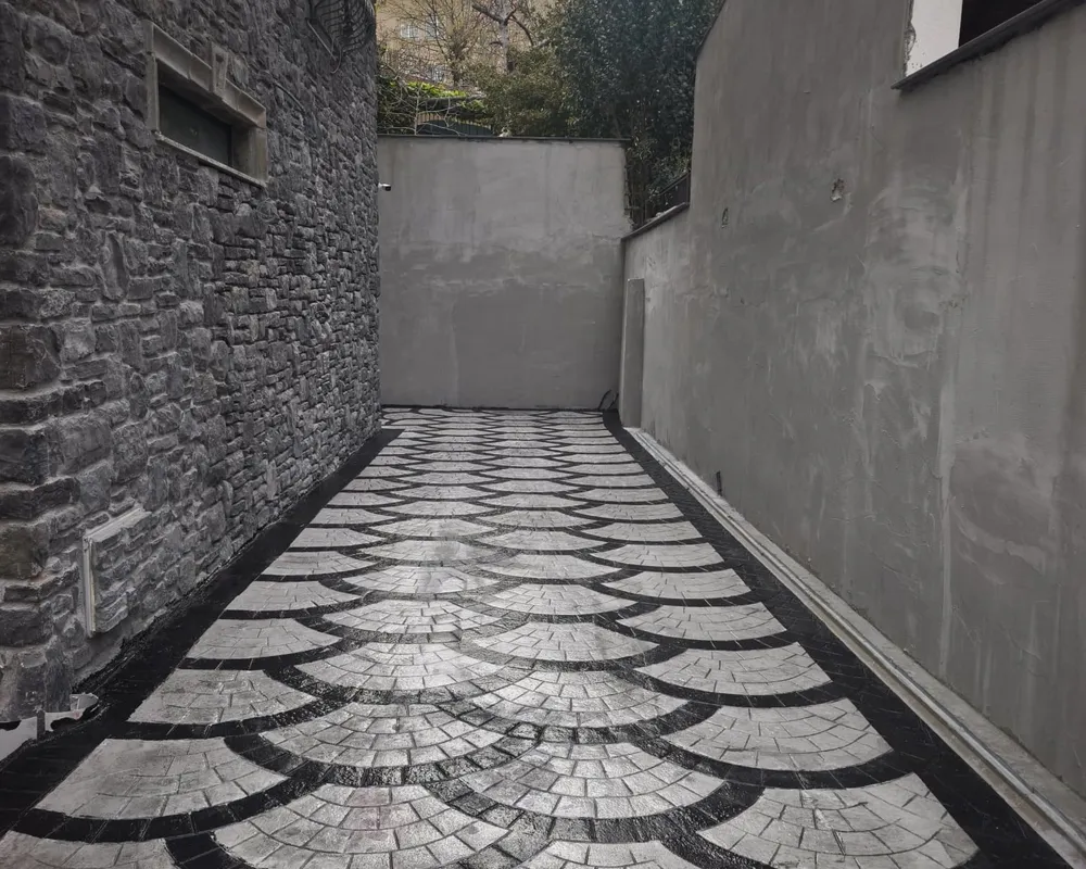 Desenli baskı beton, dış alan